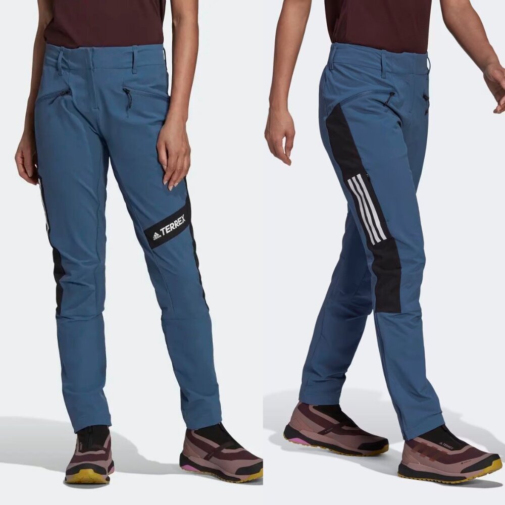 Nwt New $200 Adidas Terrex Hiking Senderismo Mujer Wonder Steel Pants Size Xs